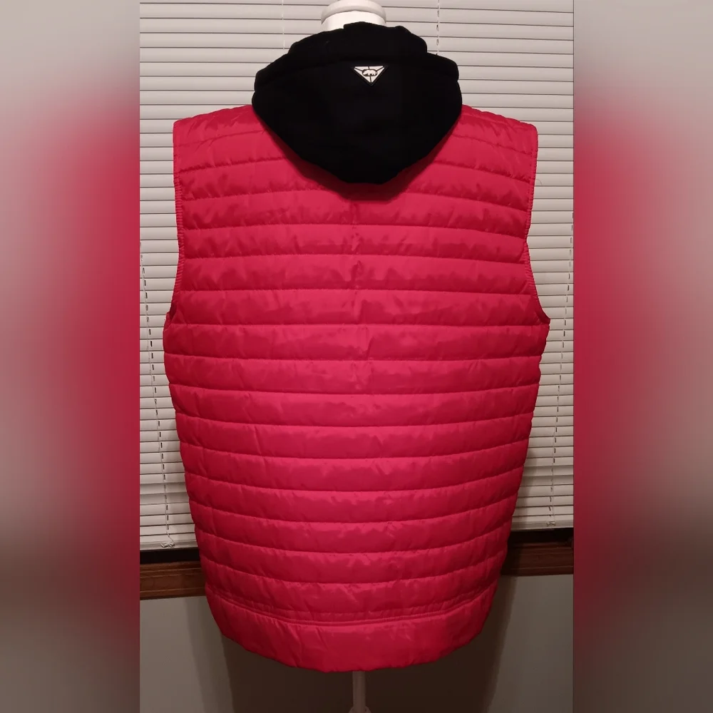 ECKO UNLTD Puffer Vest Mens Size XL Red/Black Hooded Full Zip Spell Out - Picture 7 of 16